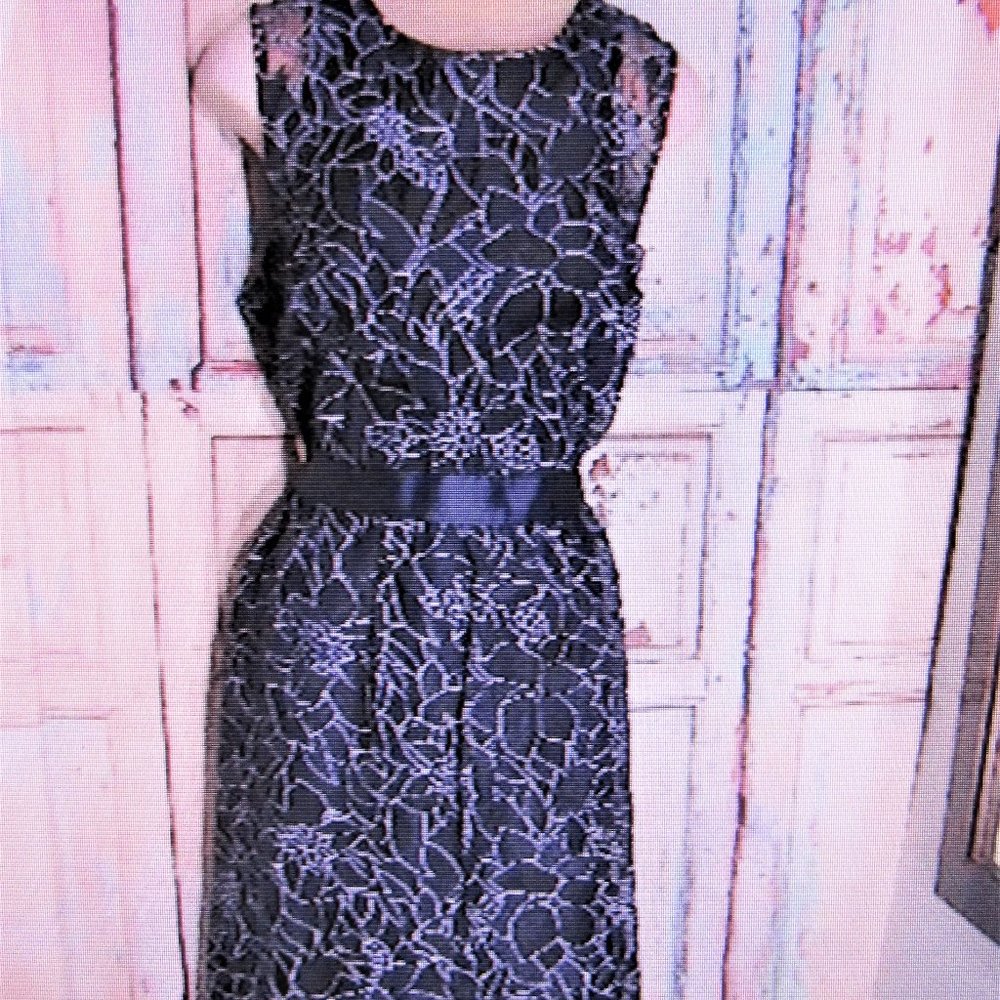 HEIDI WEISEL  DRESS Sz 16  PARTY COCKTAIL WEDDING GUEST NAVY BLUE